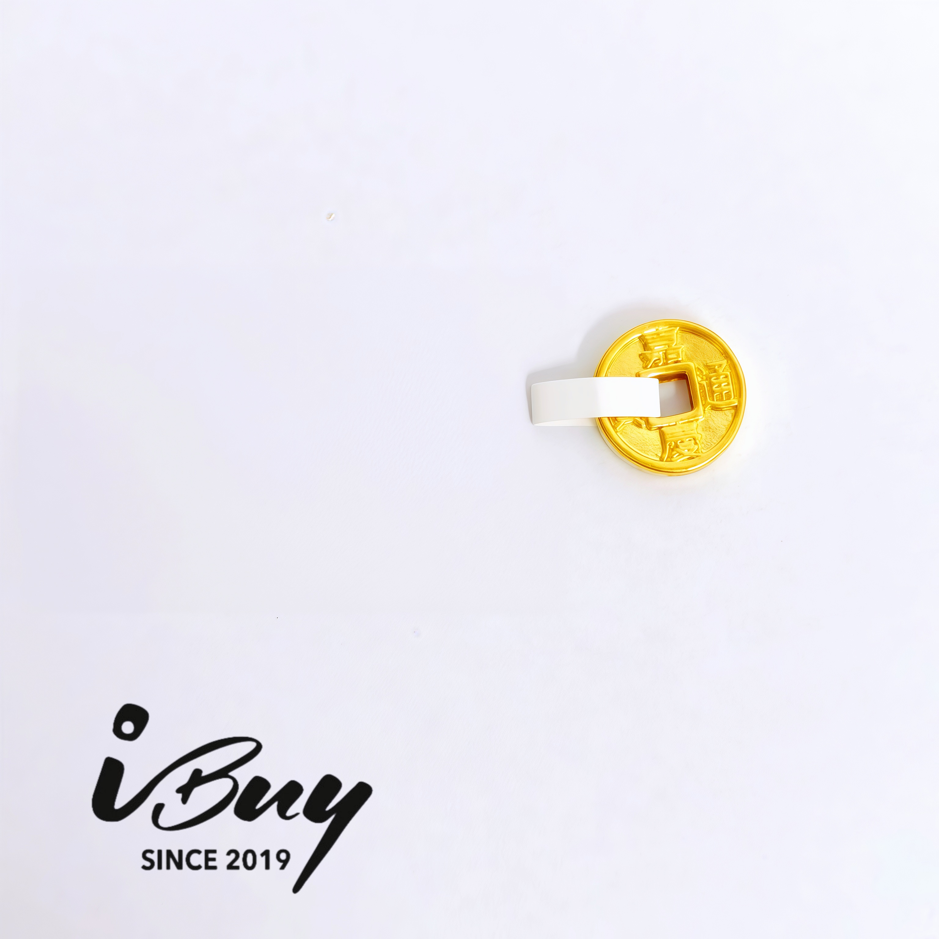 999 GOLD JIAQING TONGBAO COIN BEAD 999 金 嘉庆通宝串咀