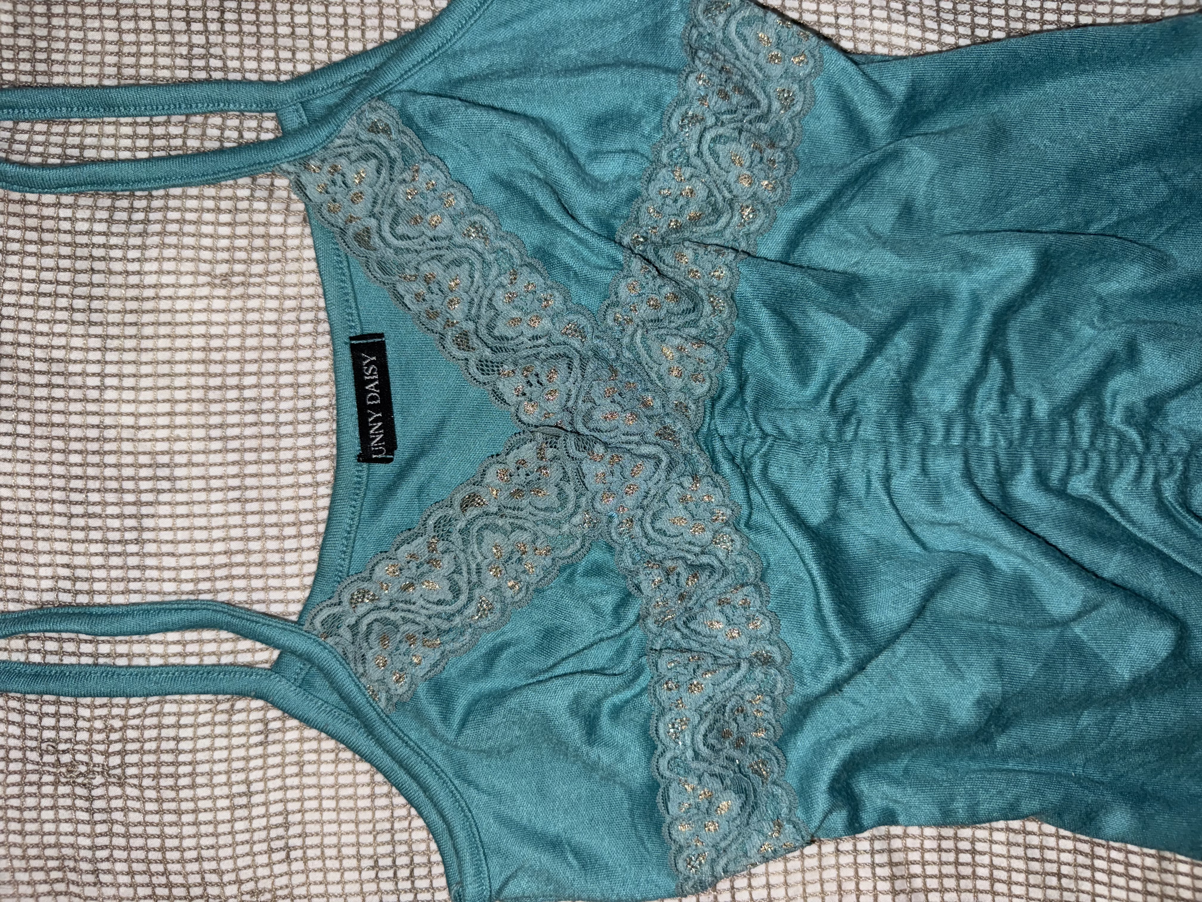 Glitter Lace Detail Ruched Cami