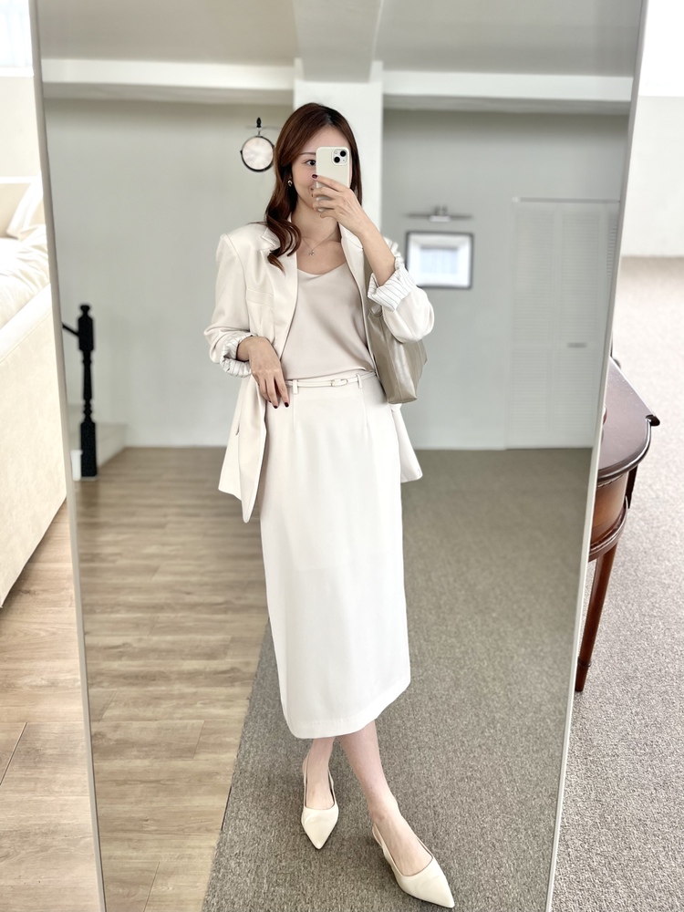 Atelier Belted Skirt (Ivory)