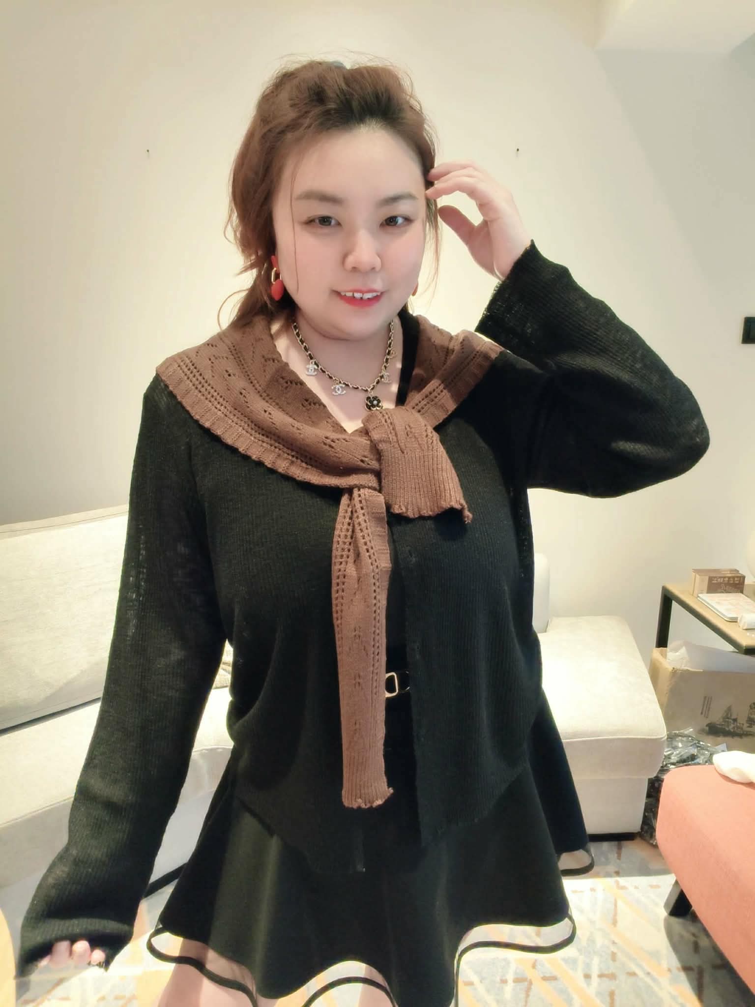 YPB03 058 人字纹镂空钩花小披肩假领子（⚠️不包括上衣）