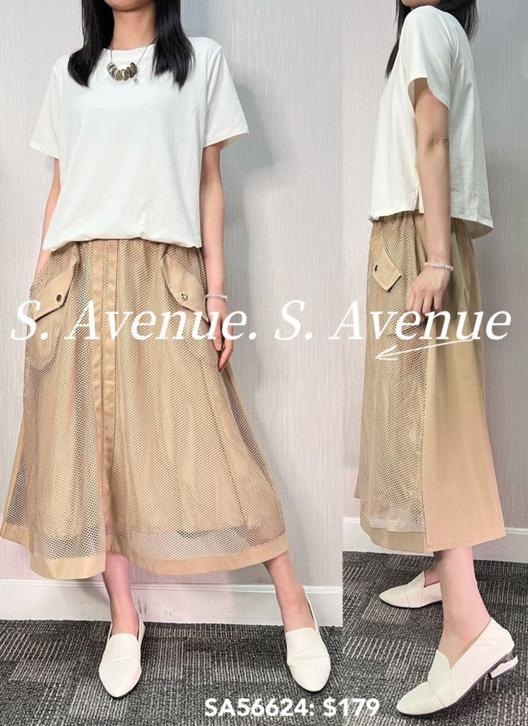 SA56624: 短袖下網紗op