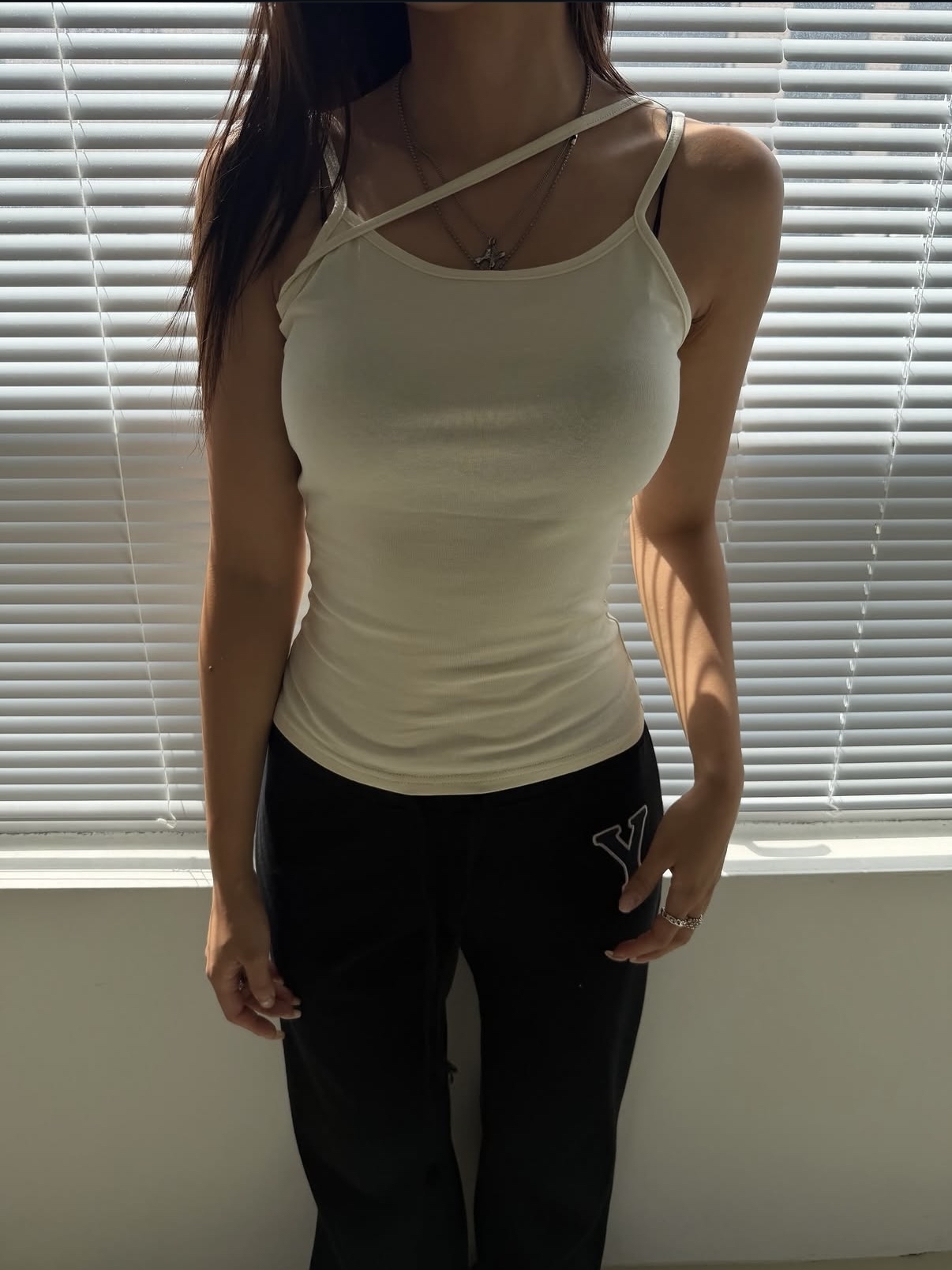 Asymmetrical Strap Tank Top
