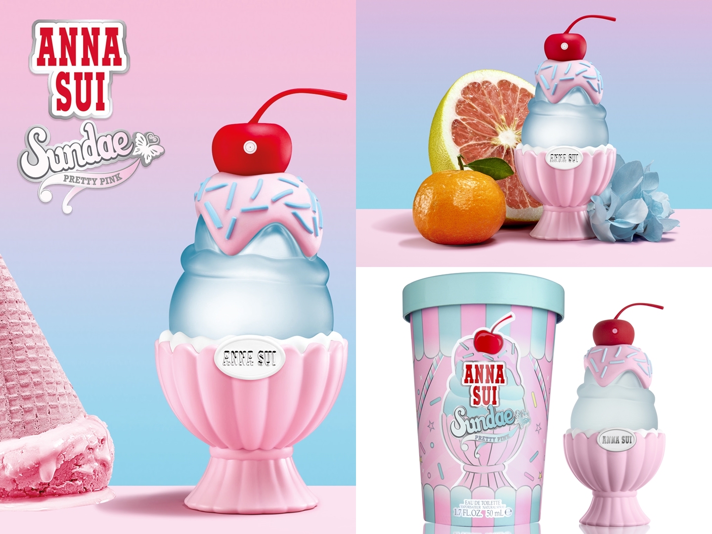 ANNA SUI 粉紅柚惑果漾聖代淡香水 SUNDAE PRETTY PINK FOR WOMEN EDT 50ML 
