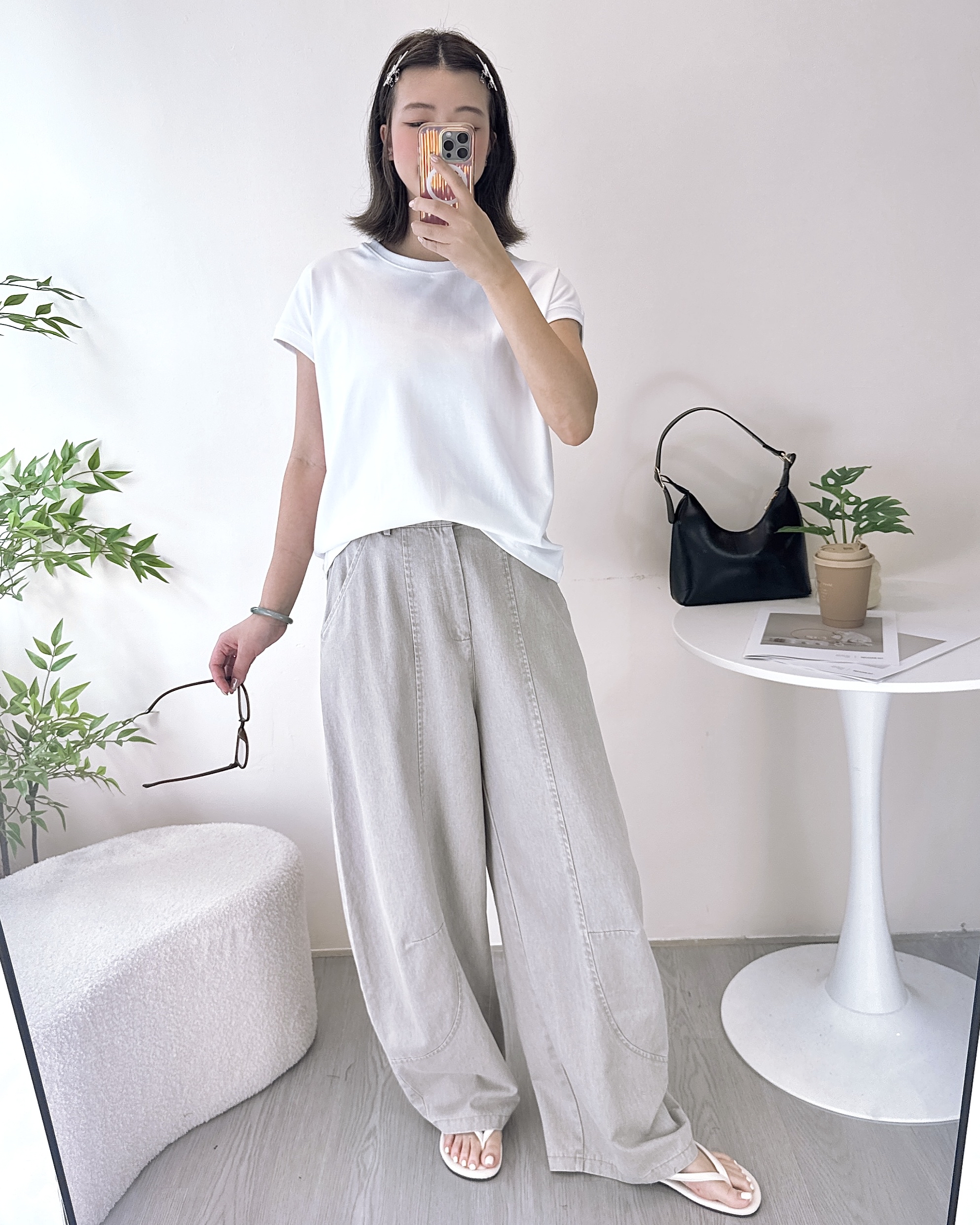 高質滑身超薄繭型牛仔褲 2色