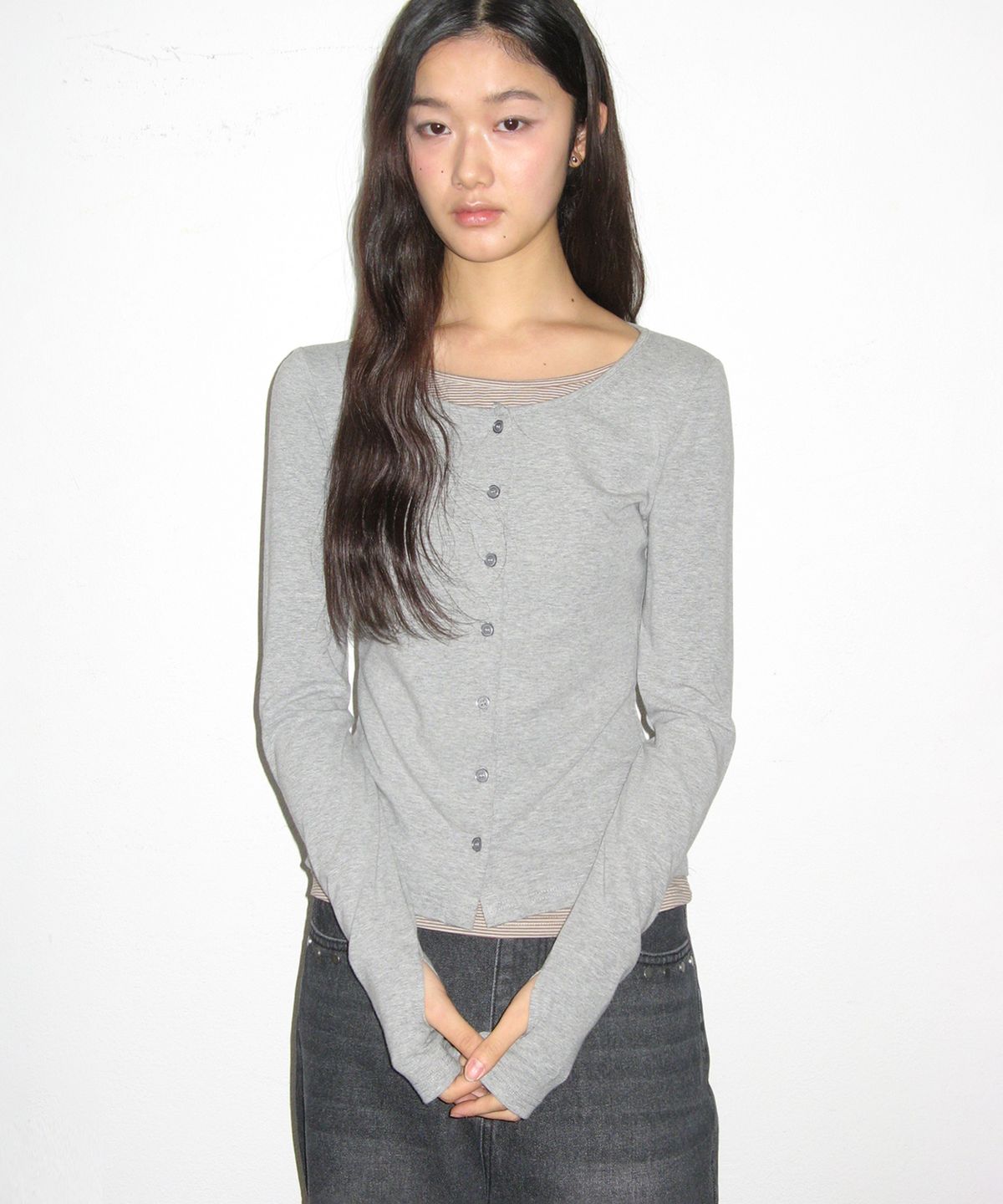 🇰🇷訂購｜PLACE STUDIO 26SS｜ layered slim-fit long-sleeve cardigan 2色