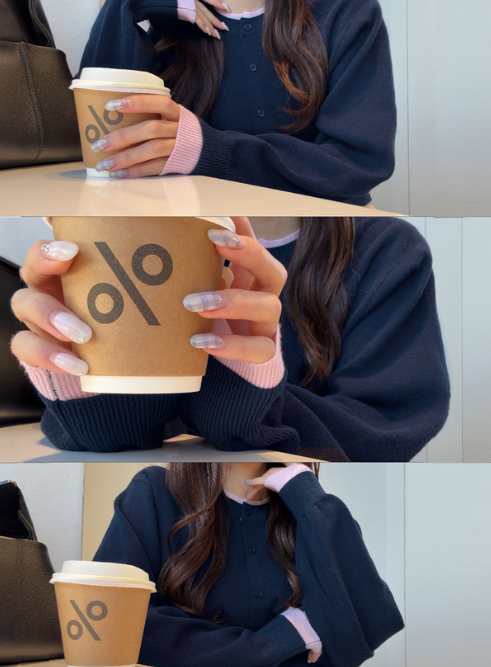 拼色針織外套 [dk1611]