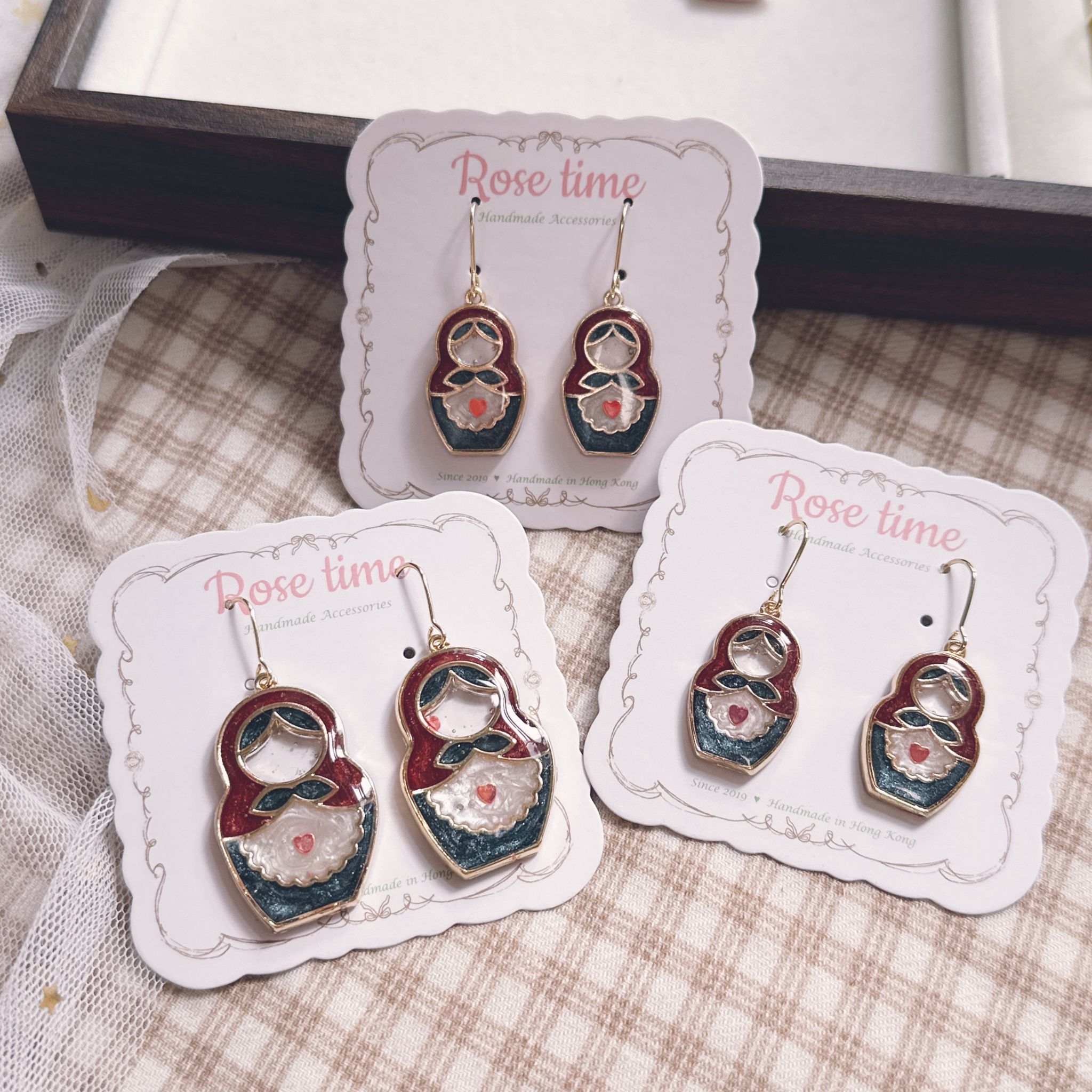 手繪經典復古色俄羅斯娃娃🪆（大Size)