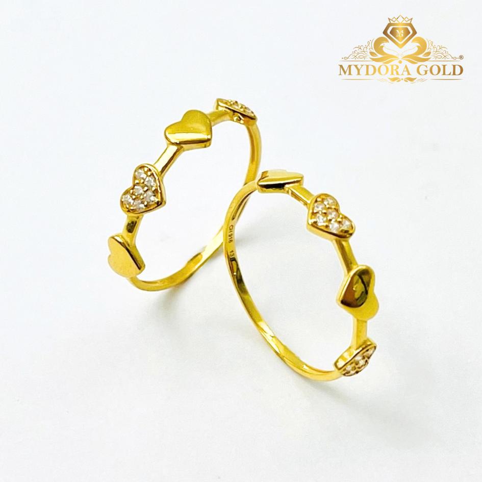 MYDORA Cincin Batu CZ Love Link l EMAS 916/22K