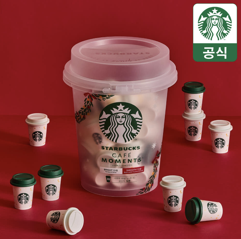 聖誕限定｜韓國 Starbucks 星巴克 即沖咖啡 迷你杯 30入裝｜Starbucks Cafe Moment Holiday