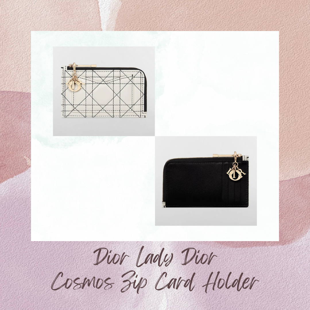日本限定 Dior Lady Dior Cosmos Zip Card Holder Cannage Lambskin (S0965ONJZ_M041)