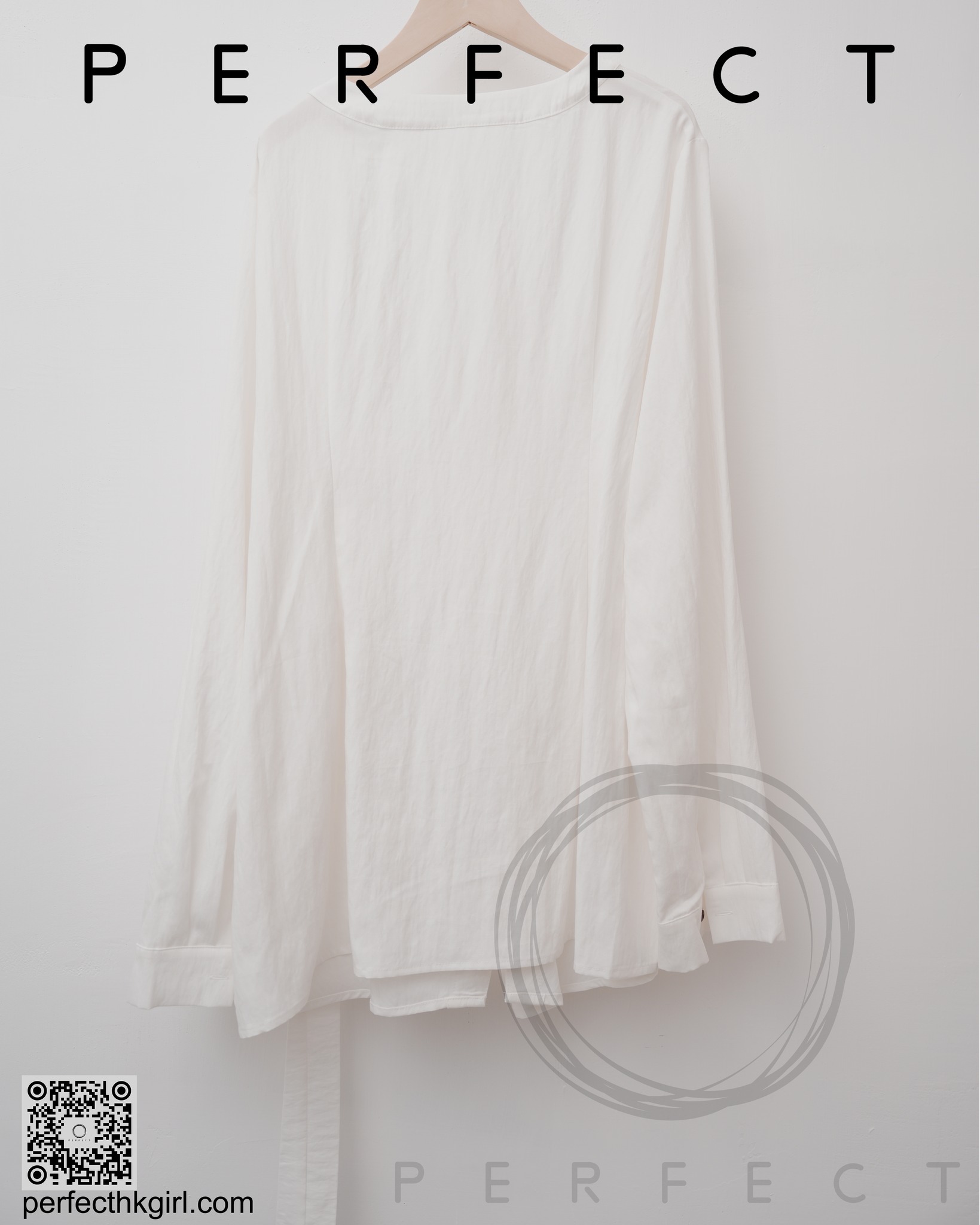 T0007_氣質自帶腰帶隨性上衣（純潔白）