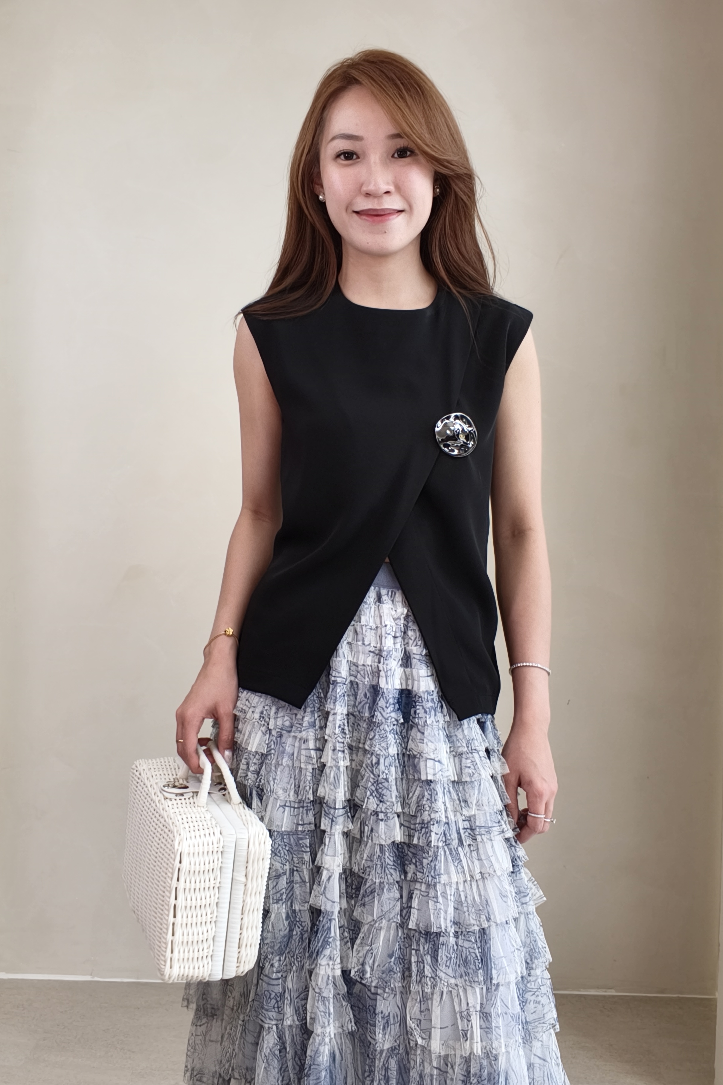 E8196BB Midnight Layered Cut Top