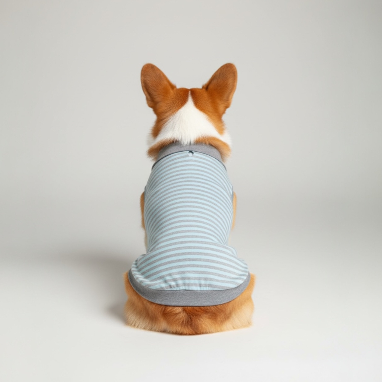 S553GB 條子POLO TEE-灰藍 Grey Blue