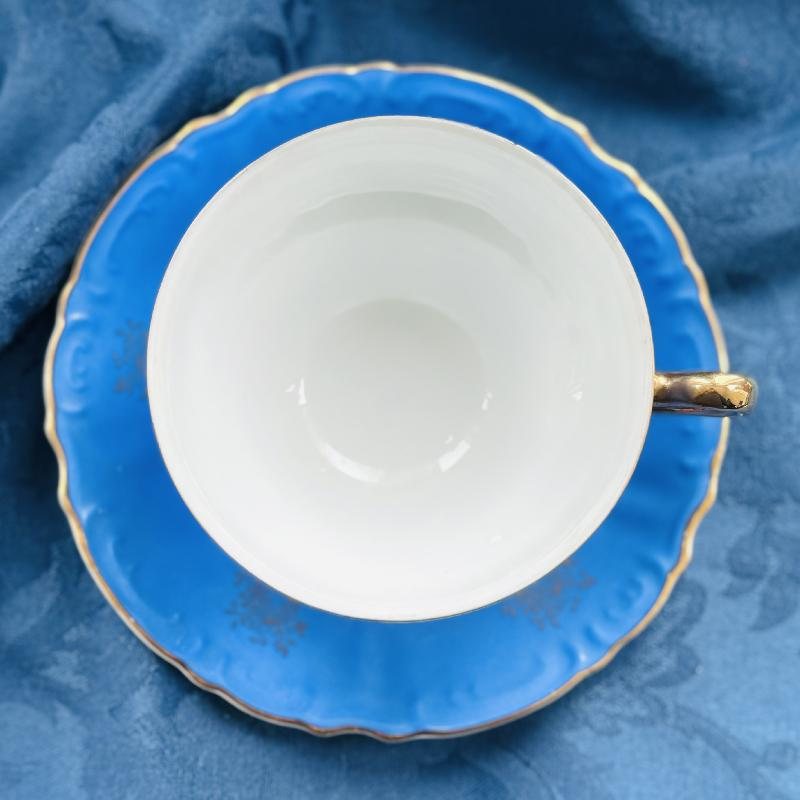 RARE! Vintage C.a. 1950s ESD Niagara Falls Canada Sky Blue Souvenir Tea Set Duo - Tea Cup with Saucer (MT2037)