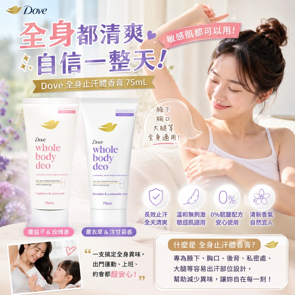 【預訂】Dove 全身止汗體香膏 75ml (1套2支)