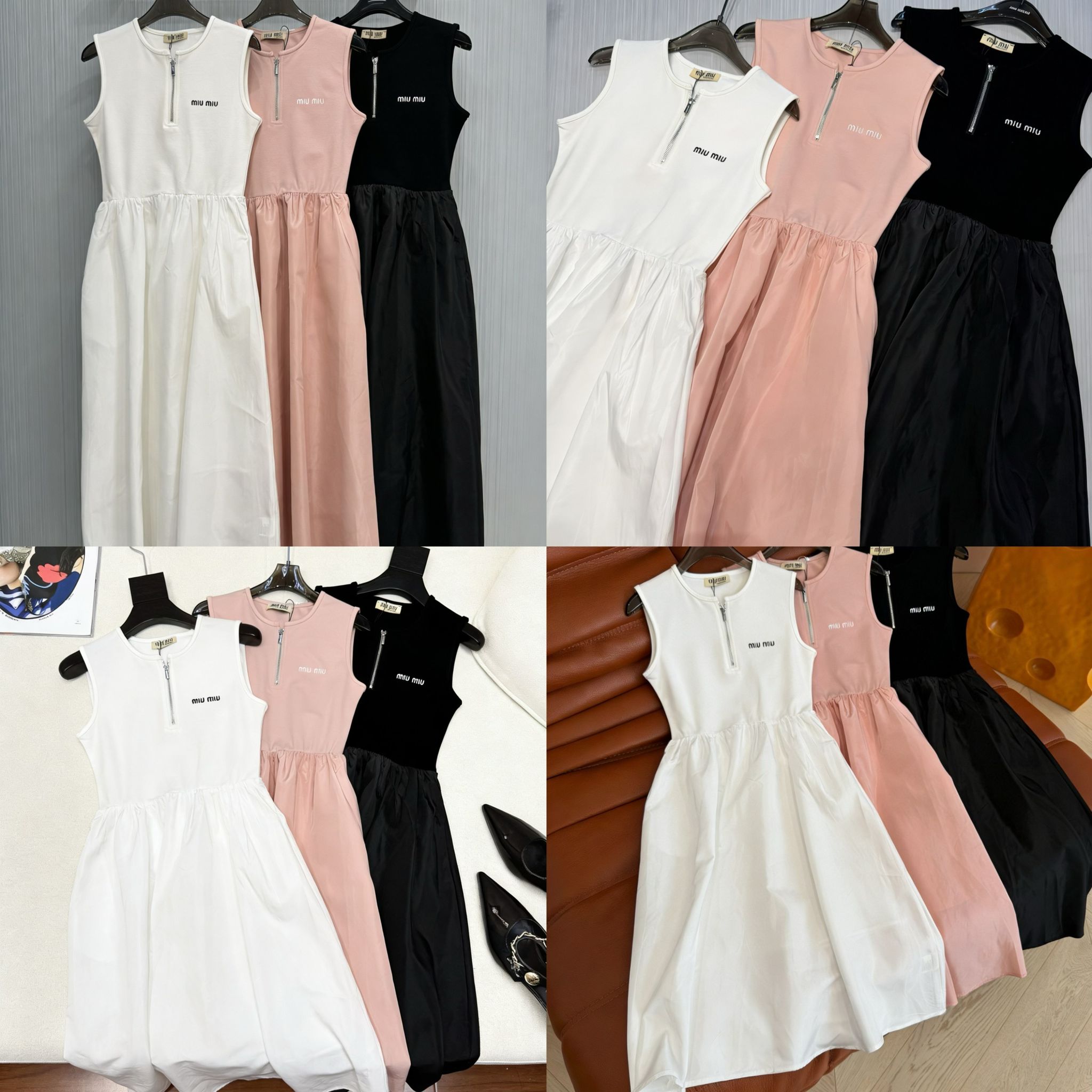 Miu Miu 26ss新款連衣裙😎法式短袖背心連衣裙🤎
