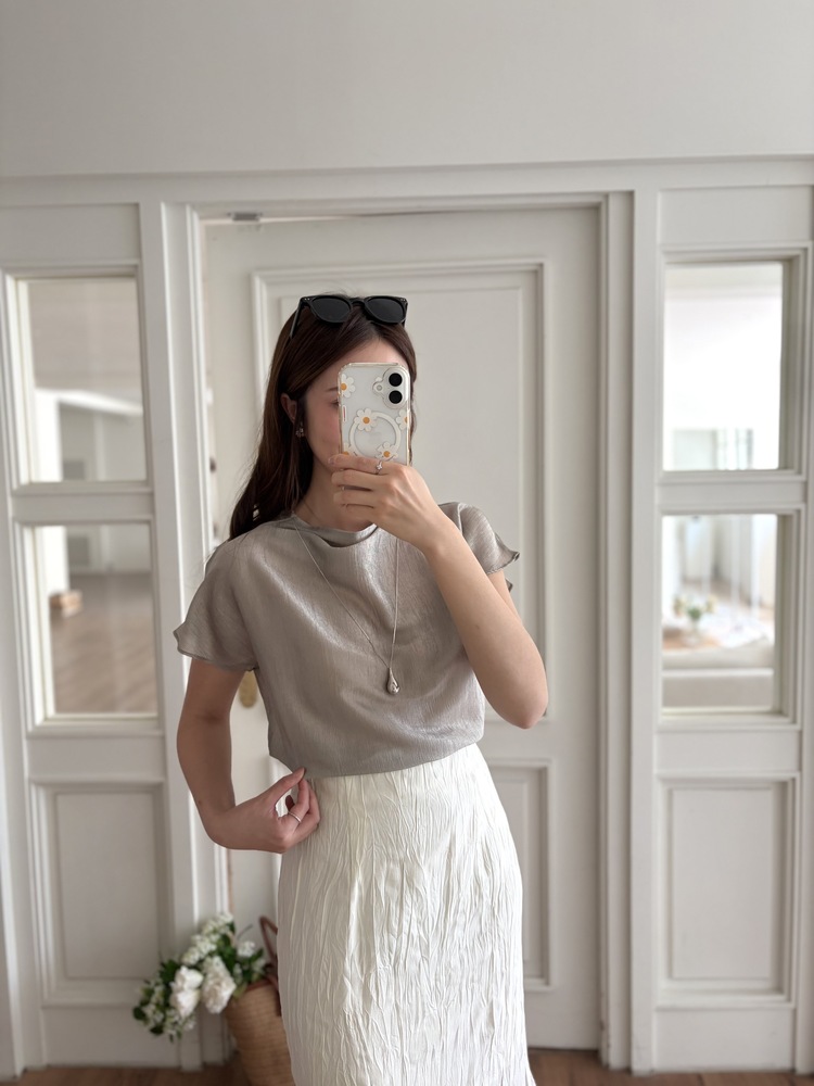 Crinkle Mermaid Skirt (Ivory)