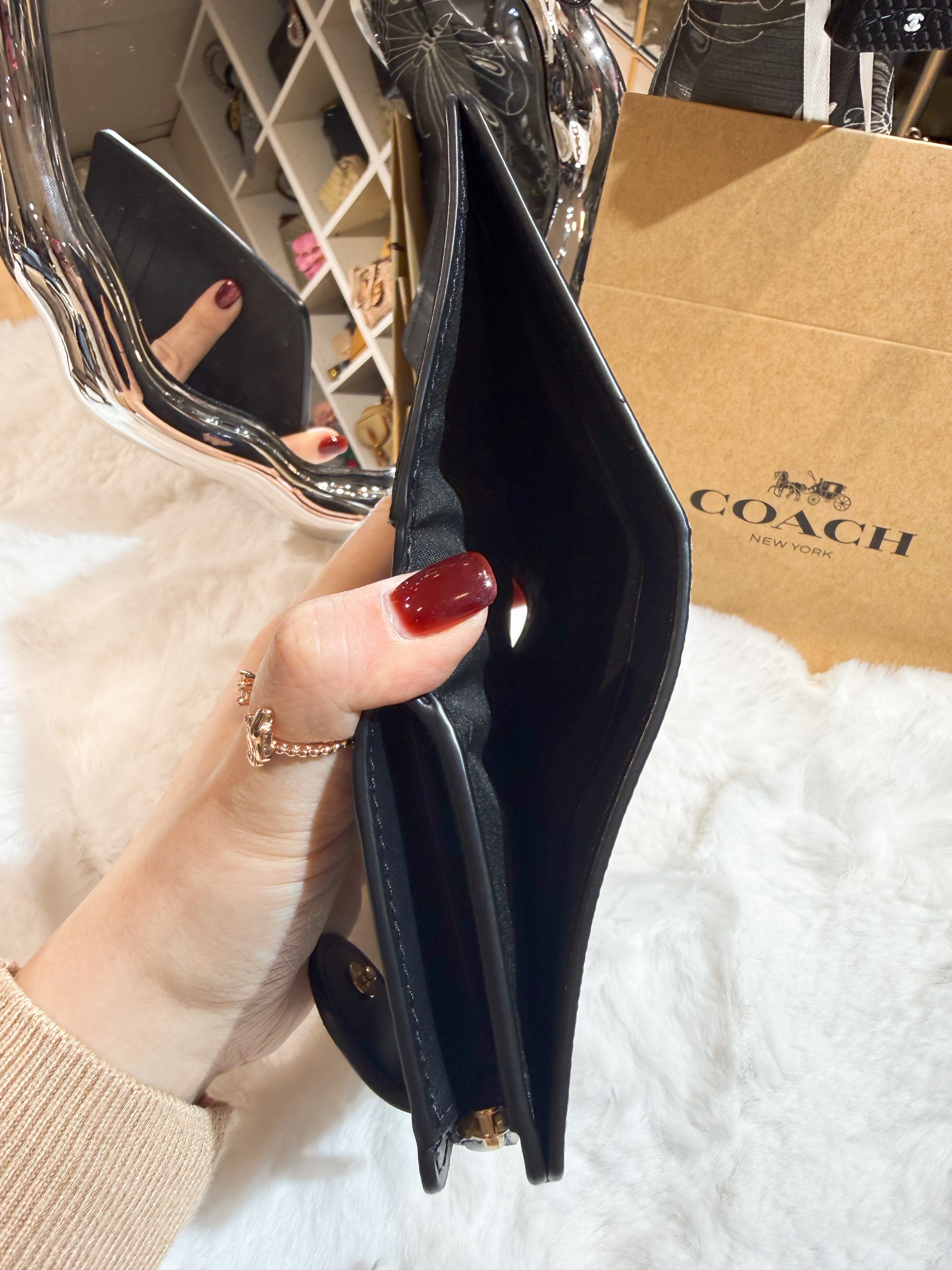 Coach medium wallet logo/m/blk