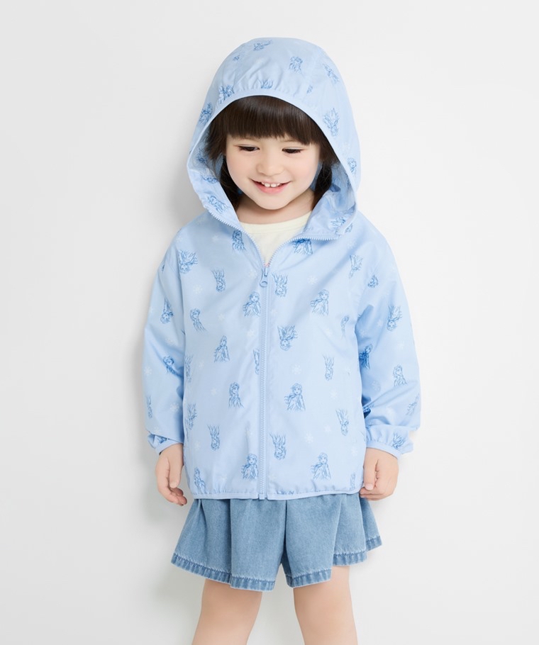 💚預訂 台灣直送💚Frozen系列兩色人物滿印抗UV輕型連帽風衣外套