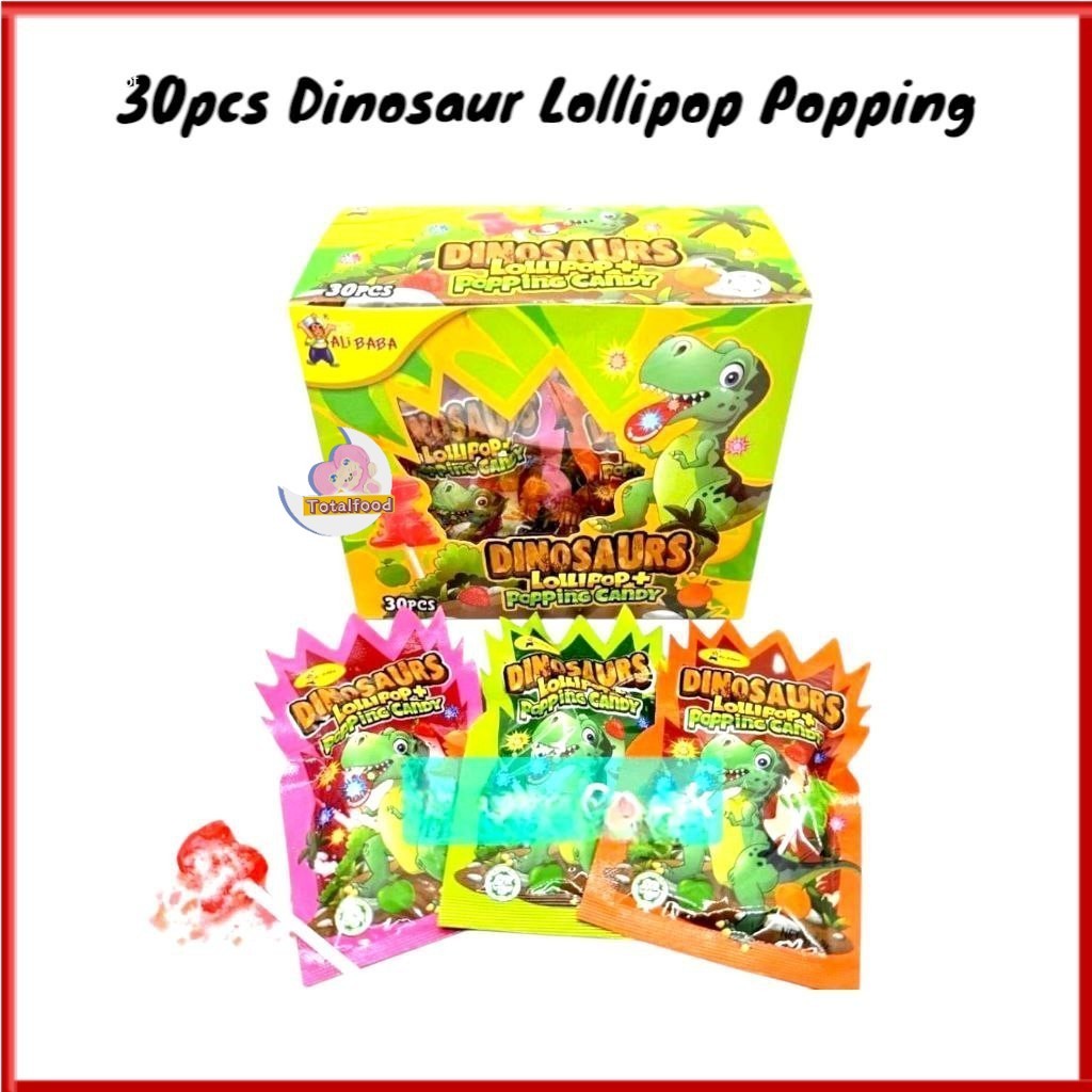 30pcs ALI Dinosaurs Lollipop+Popping Candy HALAL (TTF)