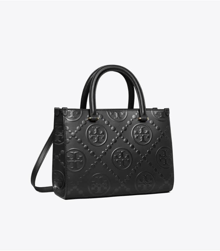 香港現貨-Tory Burch T Monogram Embossed Square ToteBlk