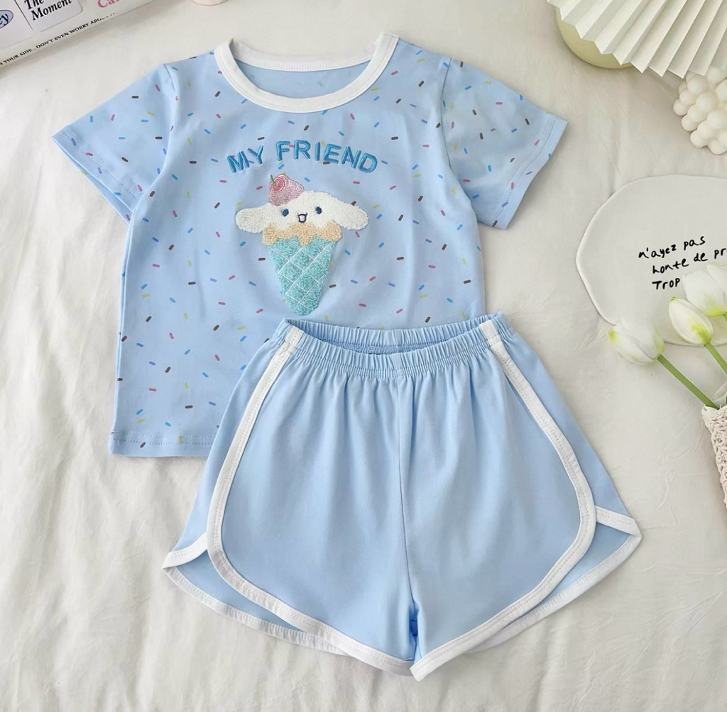 【$50童裝區】兒童刺繡短袖套裝