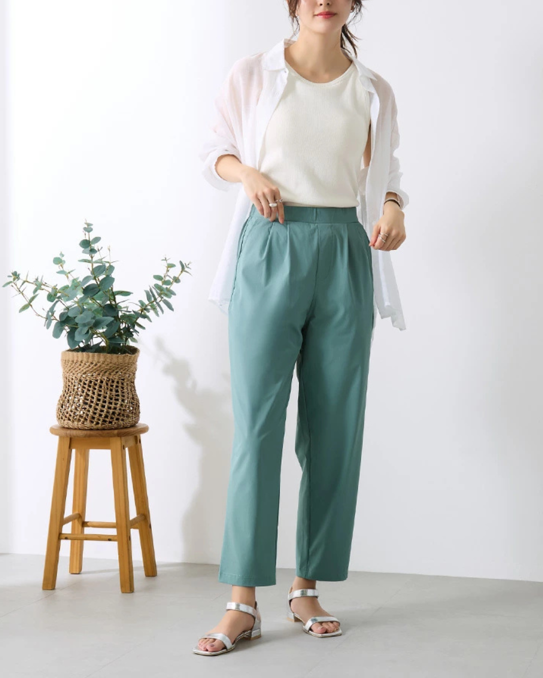 日本代購【 日本直送 Gunze Tuche 冰涼感 修身 彈性 錐形褲 | cool touch 2-way stretch tapered pants 】