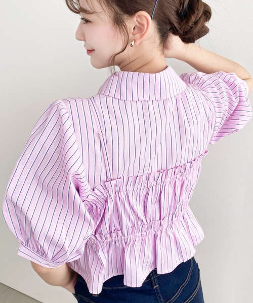 荷葉邊抹胸短袖襯衫上衣【JT036】