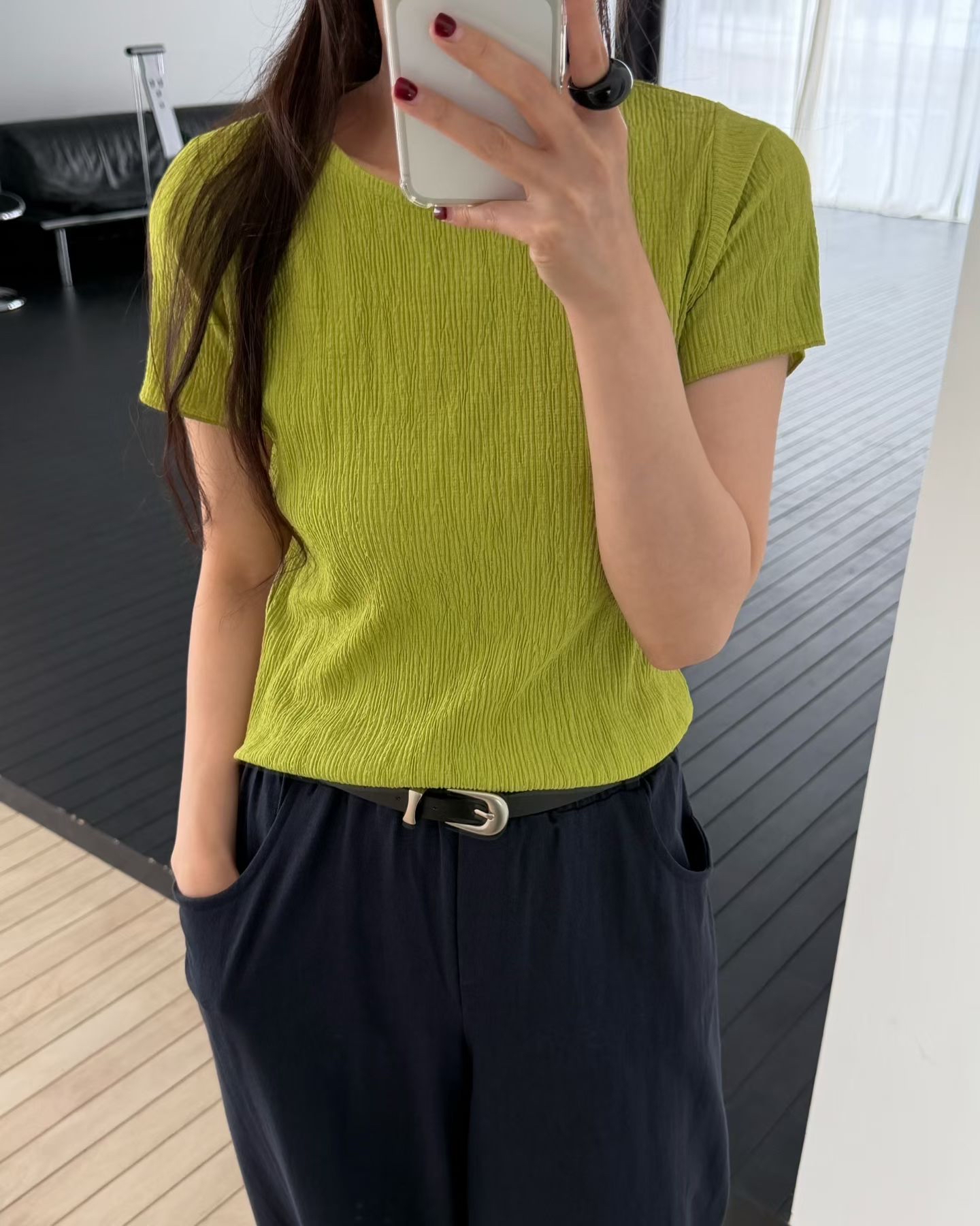 221405 皺布短Tee