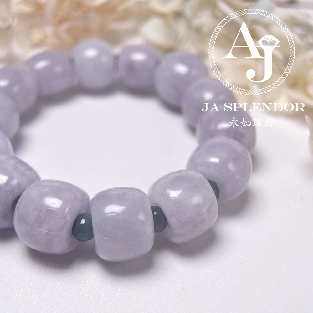 FB26-H60 天然翡翠A玉 紫玉路路通手串
