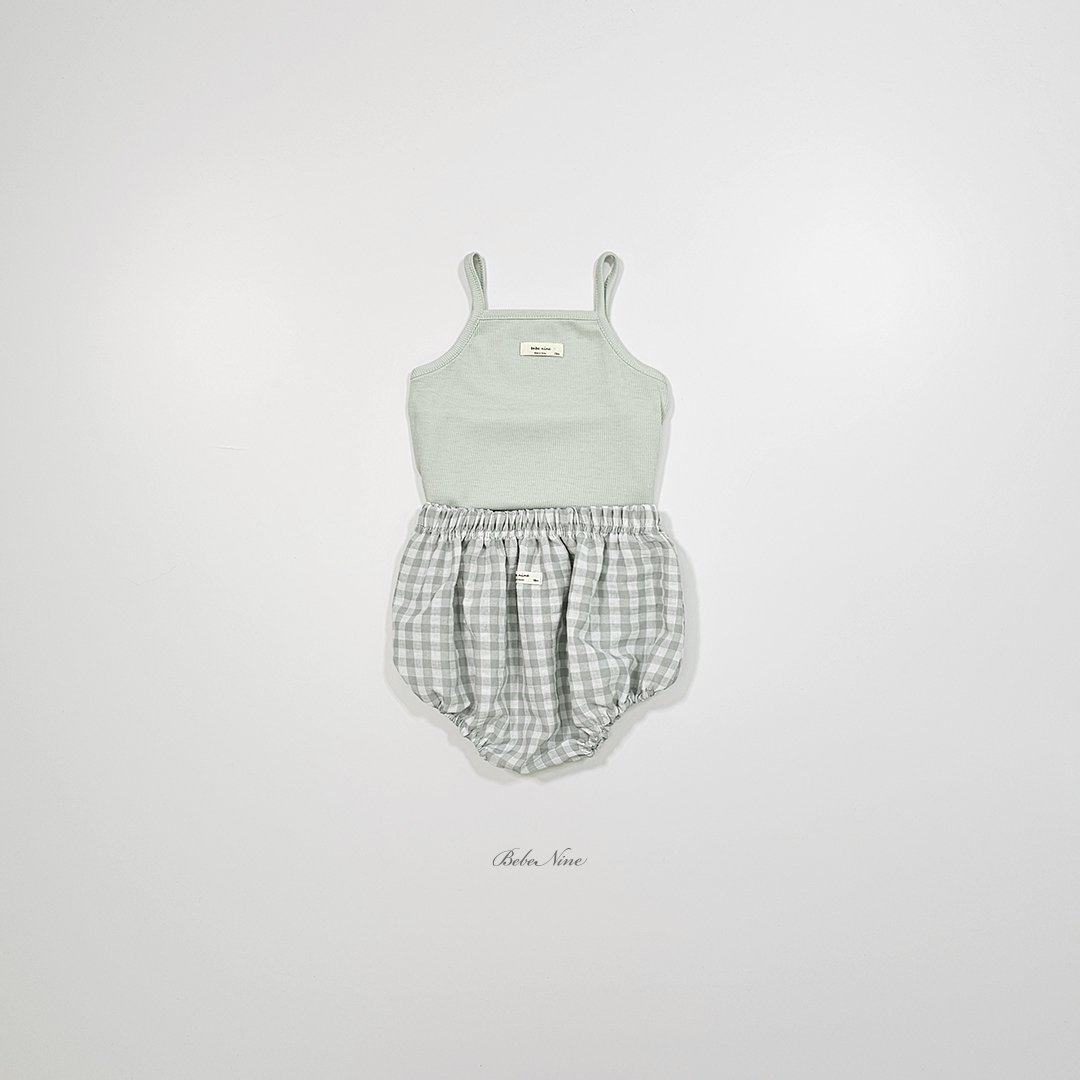 ☀️預訂 韓國直送☀️🇰🇷Bebenine三色標籤吊帶背心格紋上下套裝