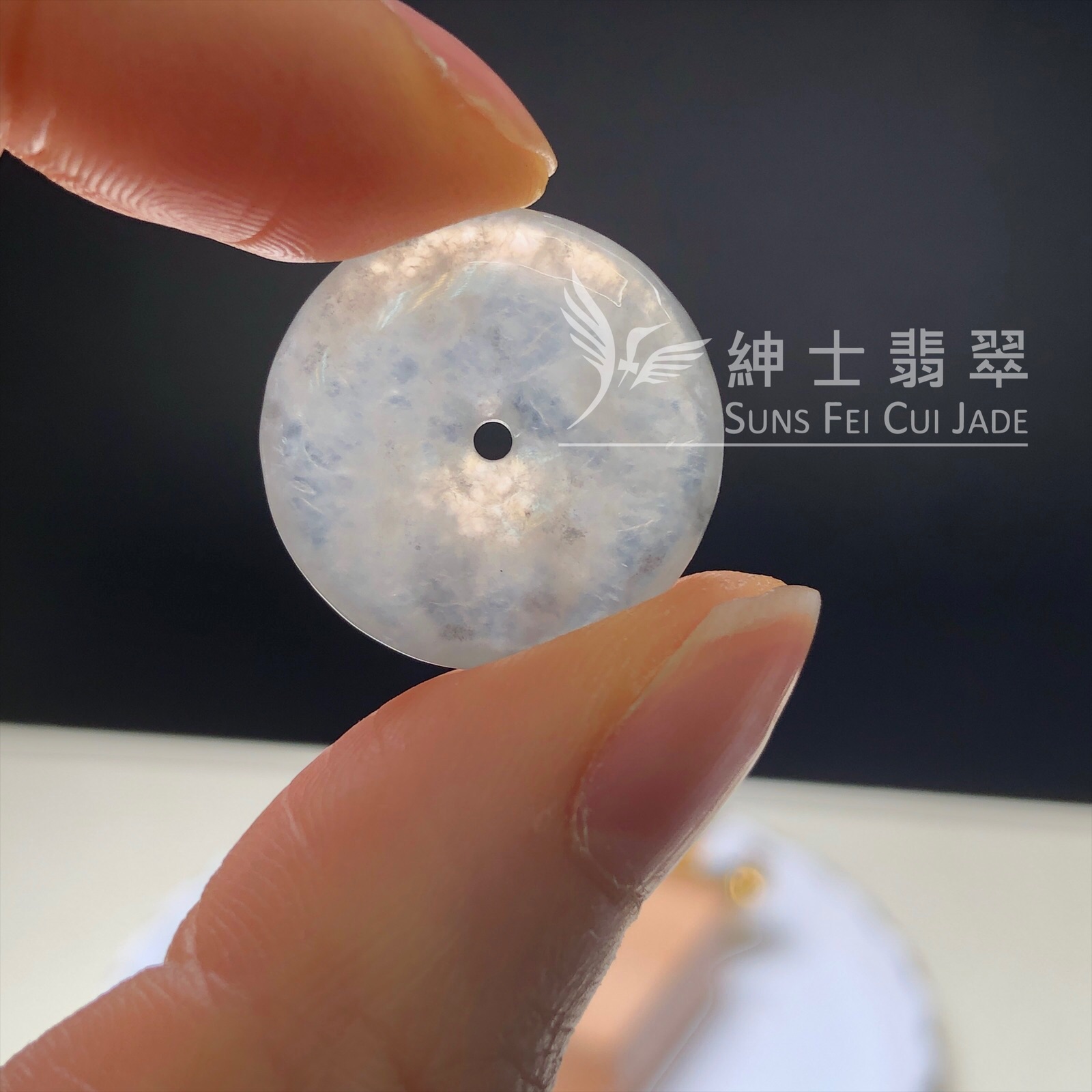  B07604 冰烏雞平安扣