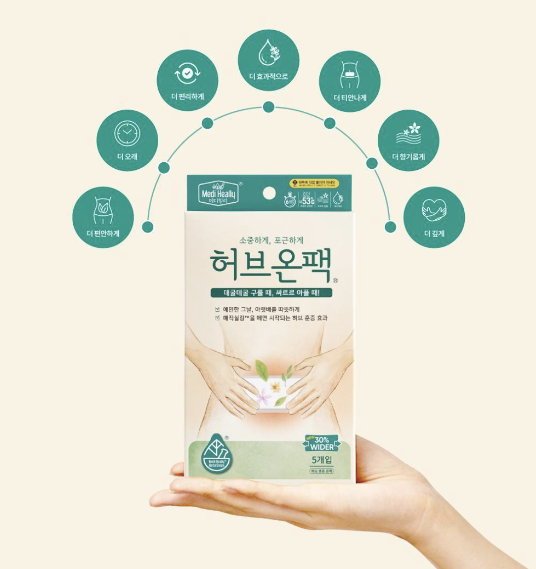 韓國 MEDI HEALLY 草本經痛舒緩暖宮貼 10片/盒｜Herb-On Pack