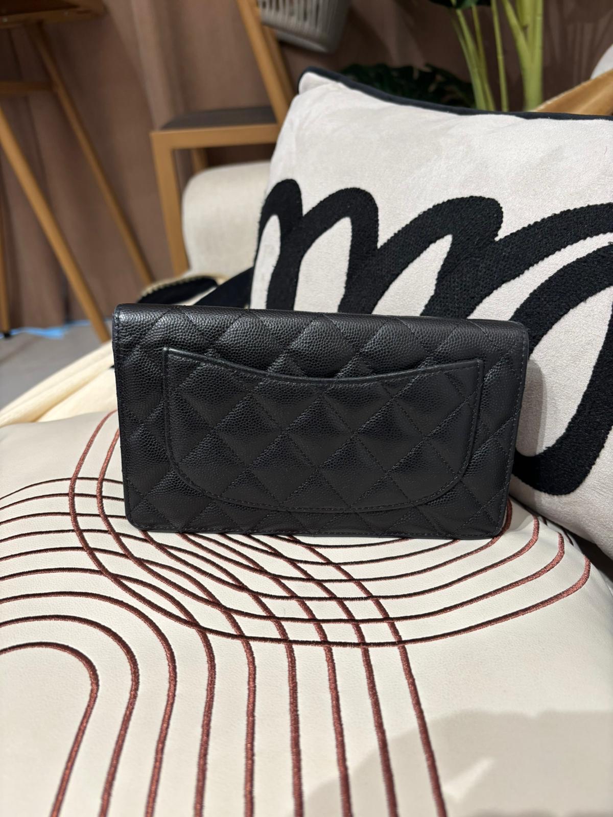 Chanel wallet 黑色荔枝牛皮 100% Authentic,95%new  ✅29Card ✅dust bag✅ box
