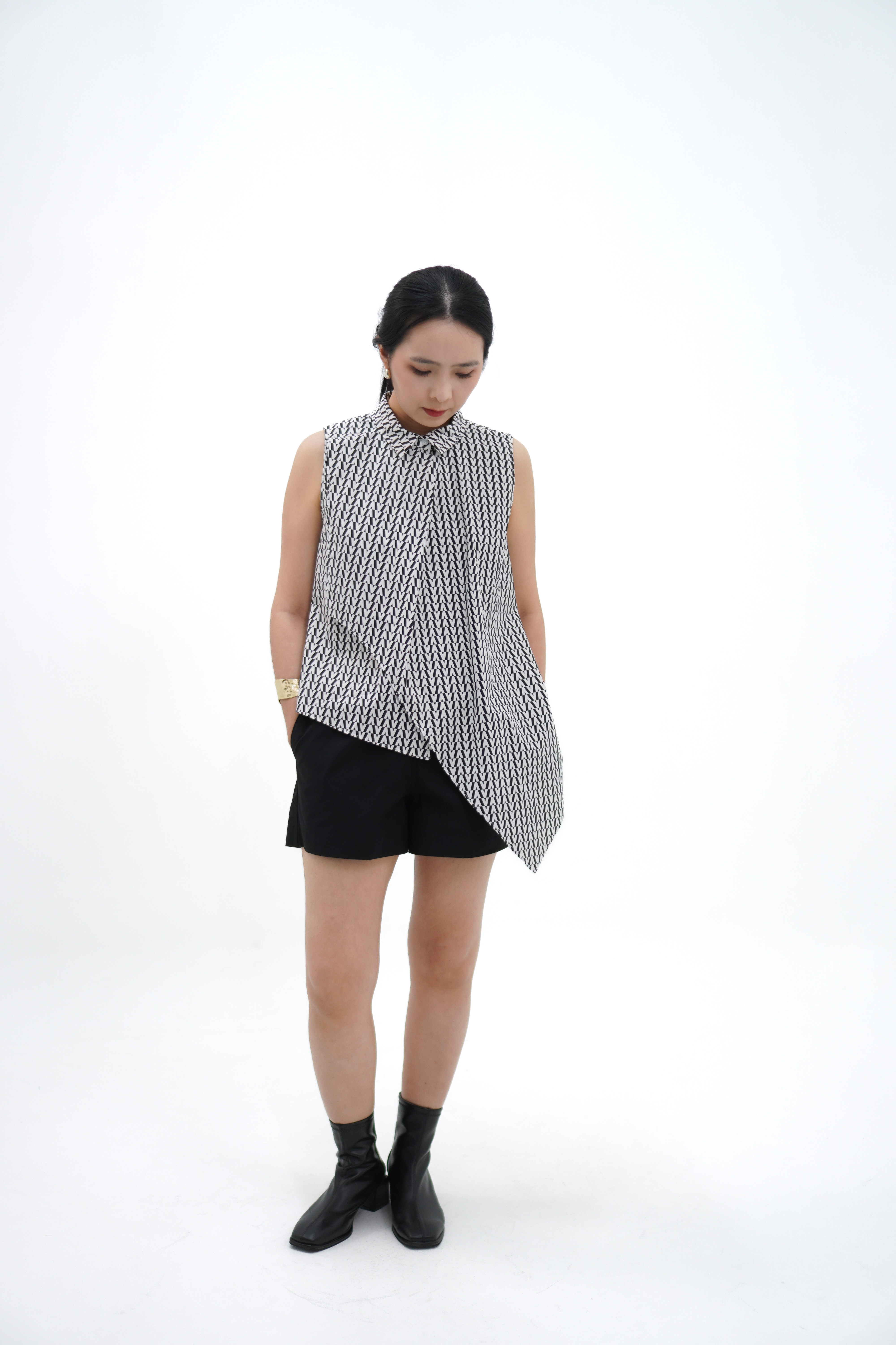 【设计师款】立领不规则衬衣