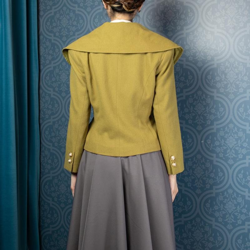 Vintage Made in Japan Elegant Lily Pad Collar Wollen Jacket(MU013)