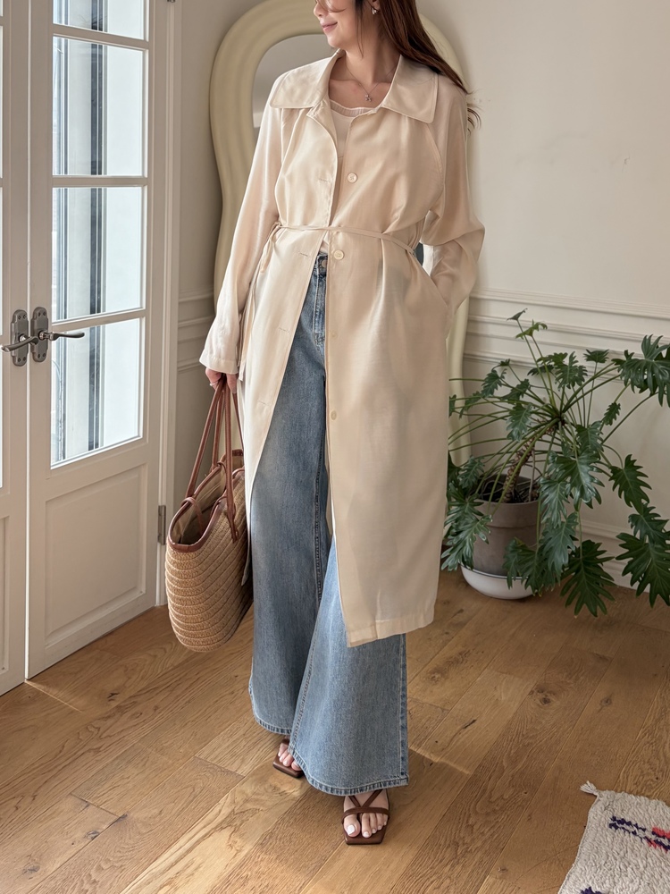 [薄!] Faded Wash Wide Leg Jeans
