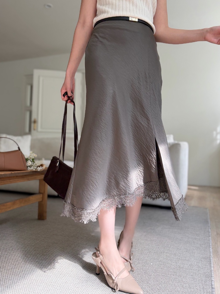 Lacie Asymmetric Skirt (Brown)
