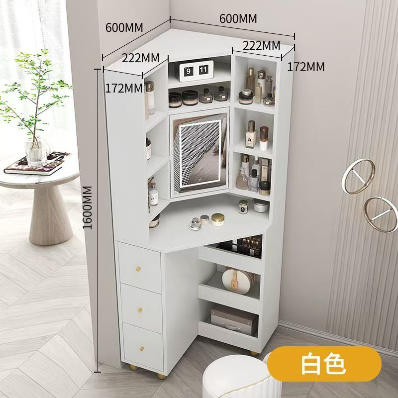 (樂家mall)轉角梳妝桌 拐角梳妝枱 三角帶鏡子梳妝桌 收納櫃 墻櫃 Dressing table