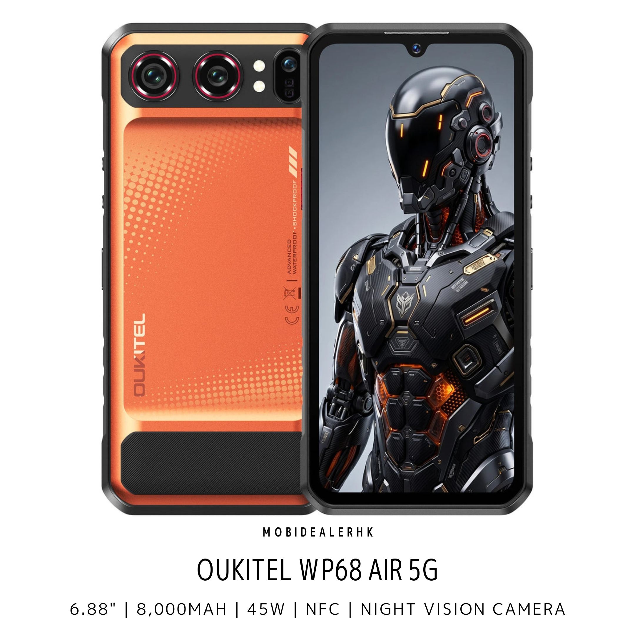 Oukitel WP68 Air | 歐奇 WP68 Air | 5G | 三防手機 | 6.88" | 夜視鏡 | 8800mAh | 45W | 反向充電