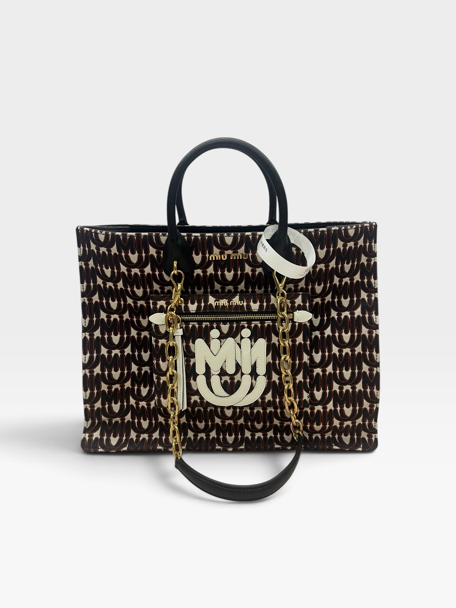 Pre-Owned Miu Miu Jacquard Fabric Tote Handbag /Product Code: 102306 