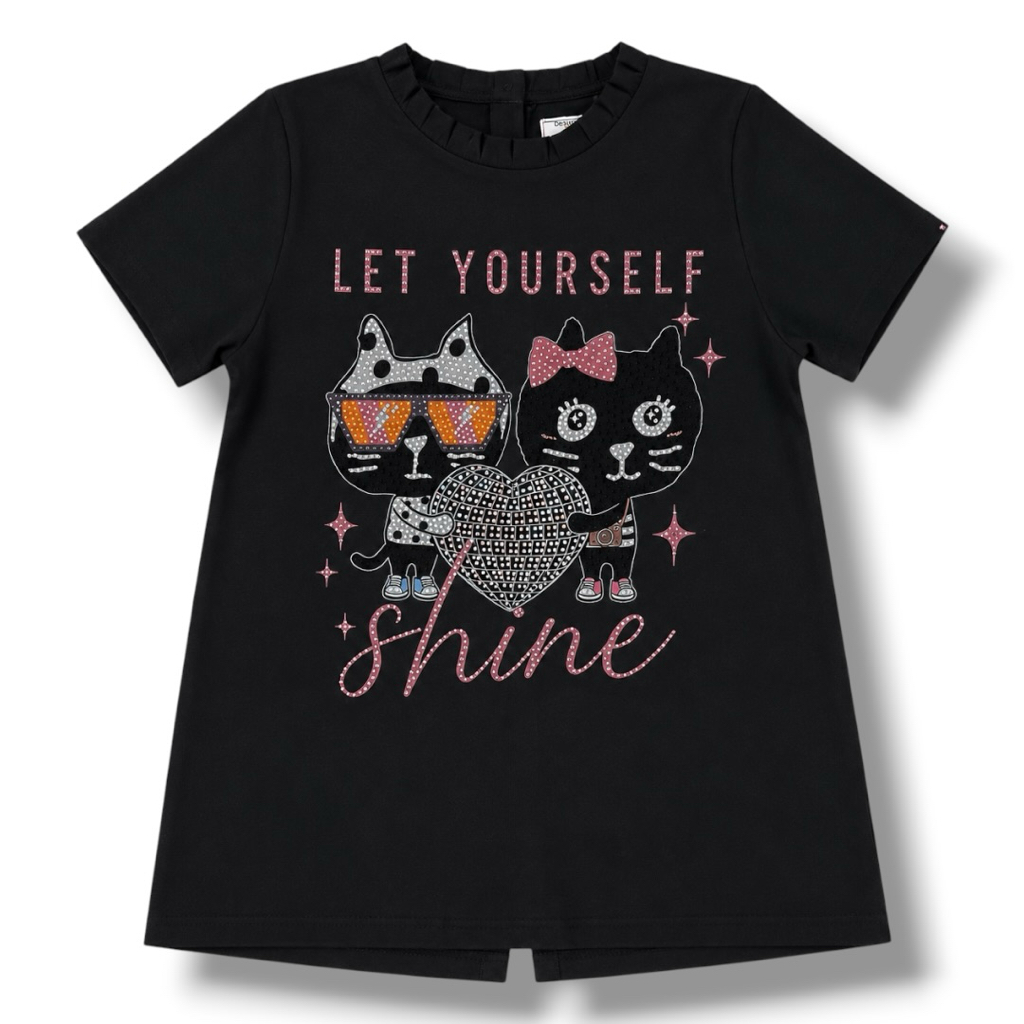 Skye x Pebbly Bejewel Heart Button Tee