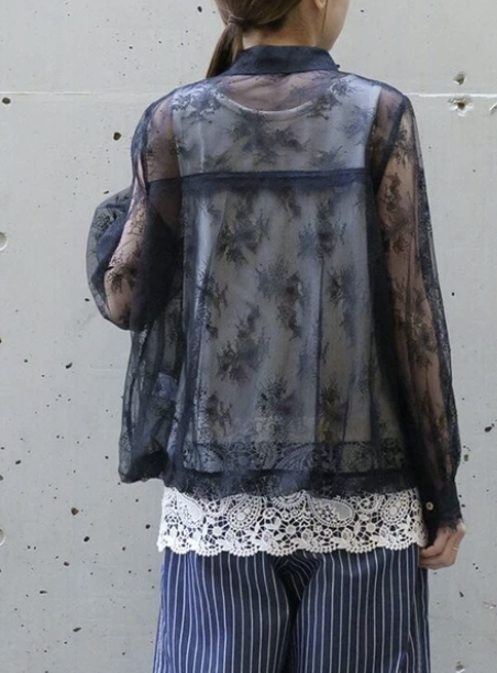華麗蕾絲襯衫 - 2026 流行穿搭  蕾絲襯衫 春夏時尚穿搭 優雅日常 柔軟舒適 易於配搭 日本直送   #JP-I-260028