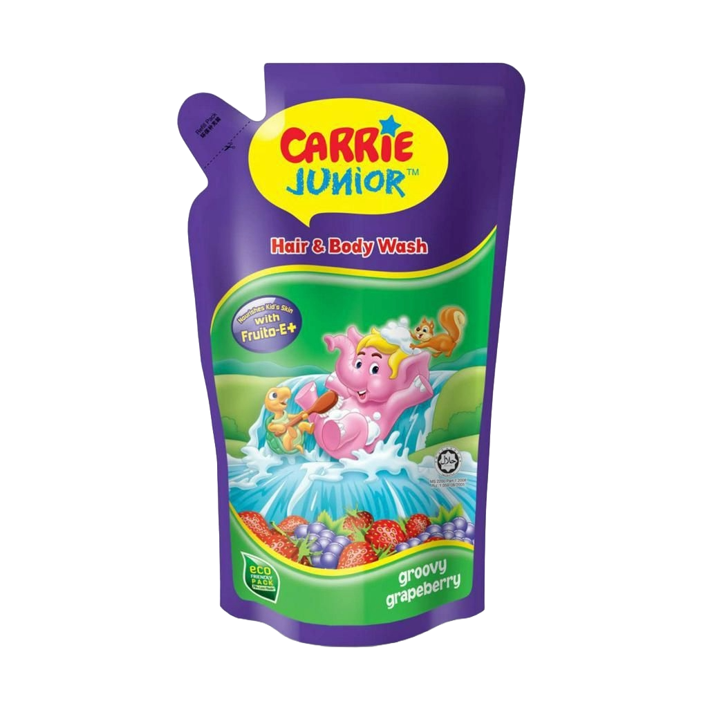 Carrie Junior Baby Hair & Body Wash Refill Pack - 500g - G. GRAPEBERRY