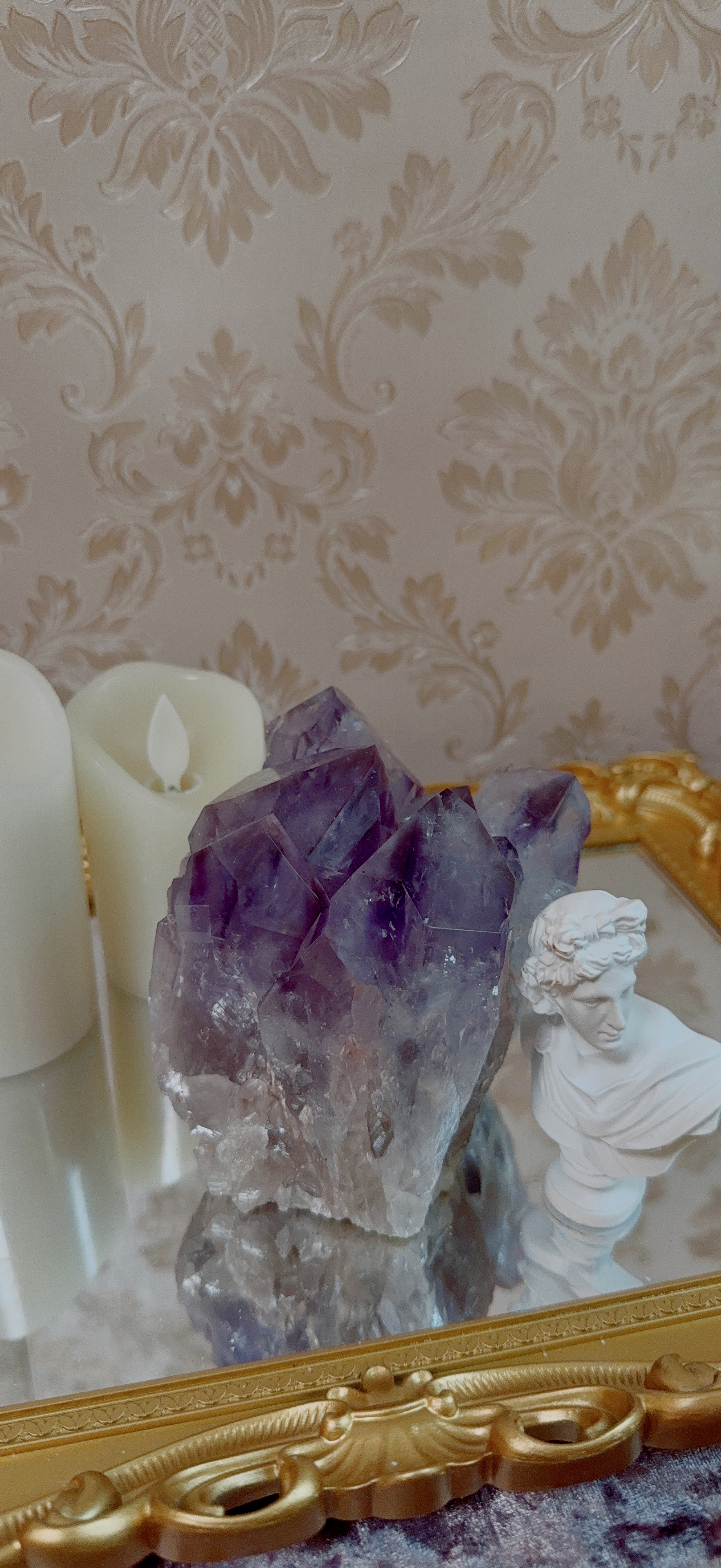 巴西教堂風紫幻影水晶簇