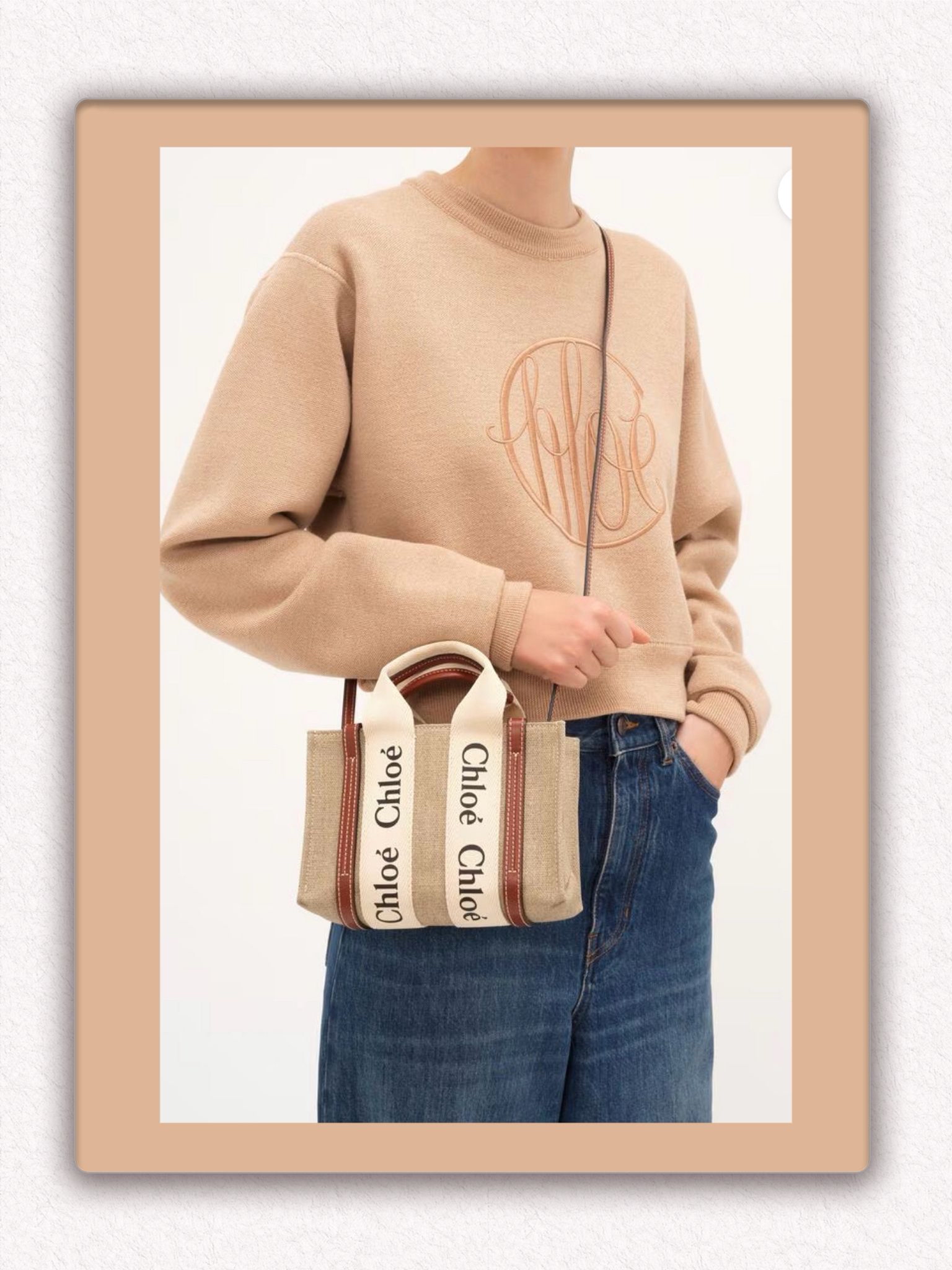 Chloe woody mini shoulder bag 2way 100%Authentic,98%new✅dust bag