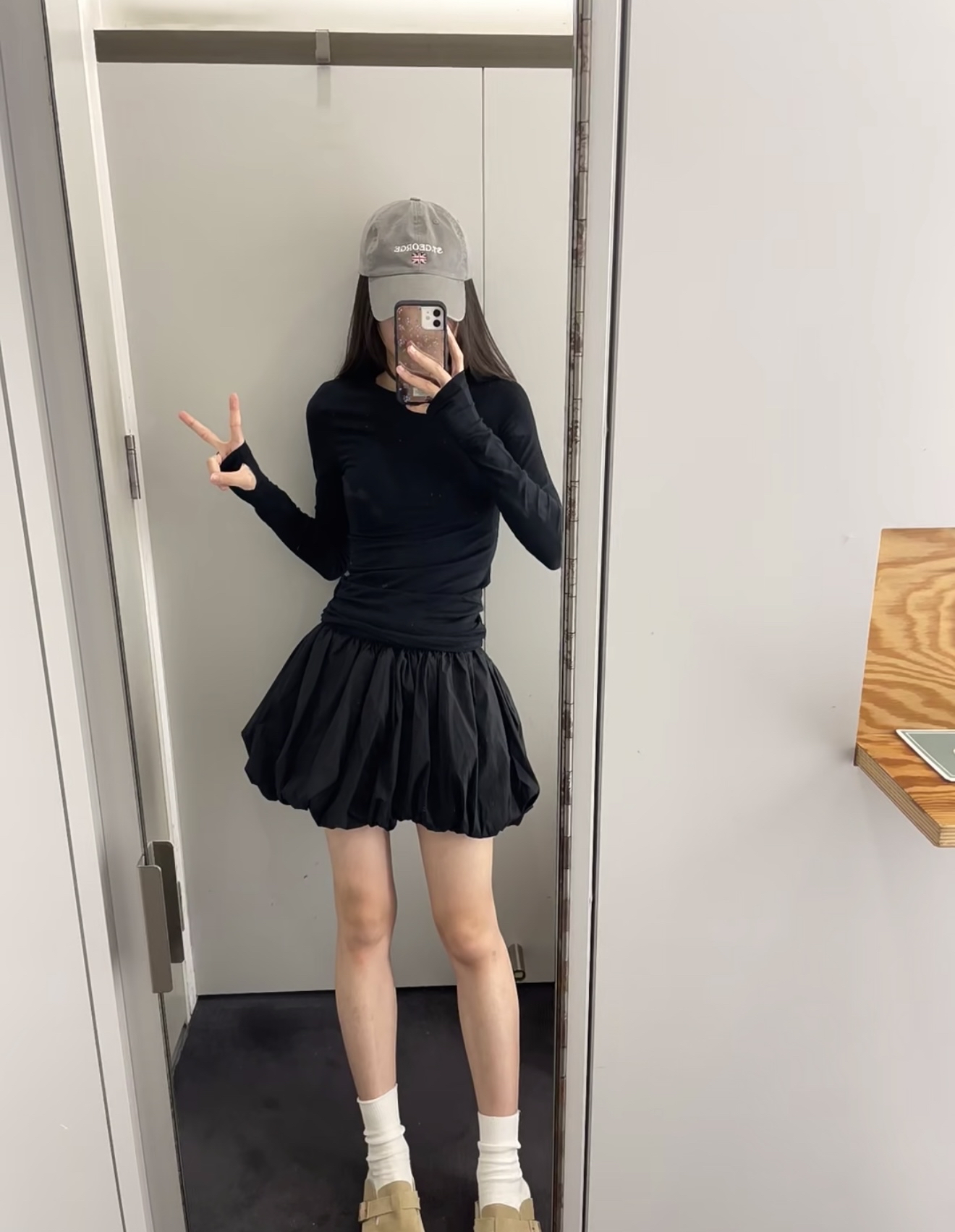 SK220段面泡泡蓬蓬短裙