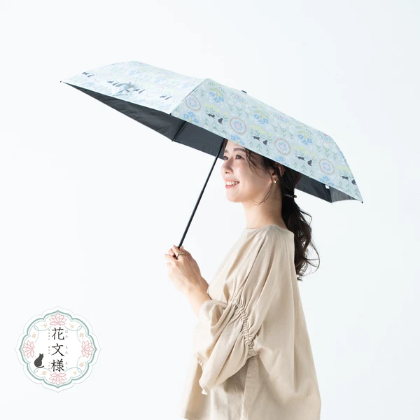 日本花文樣50cm貓咪輕量迷你傘