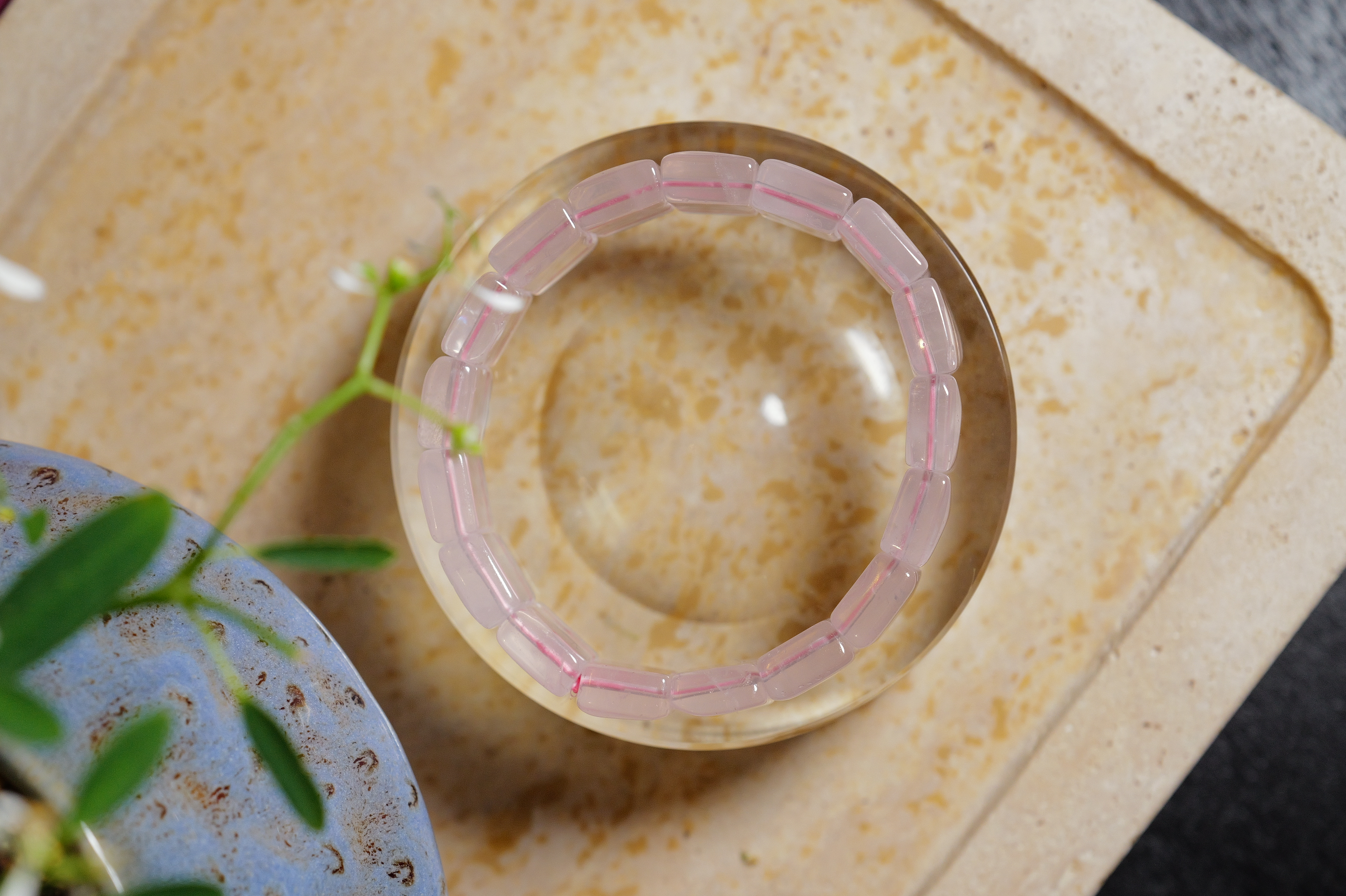 ༒15mm冰透粉水晶手排༒  LA.2090H18GAA-RB20*2FT
