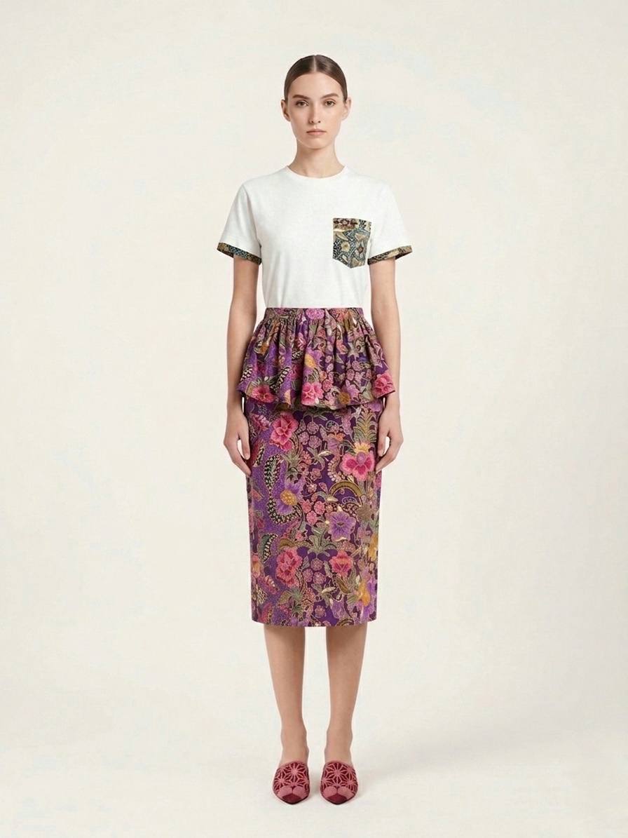 T8066 - Melur Peplum Batik Skirt